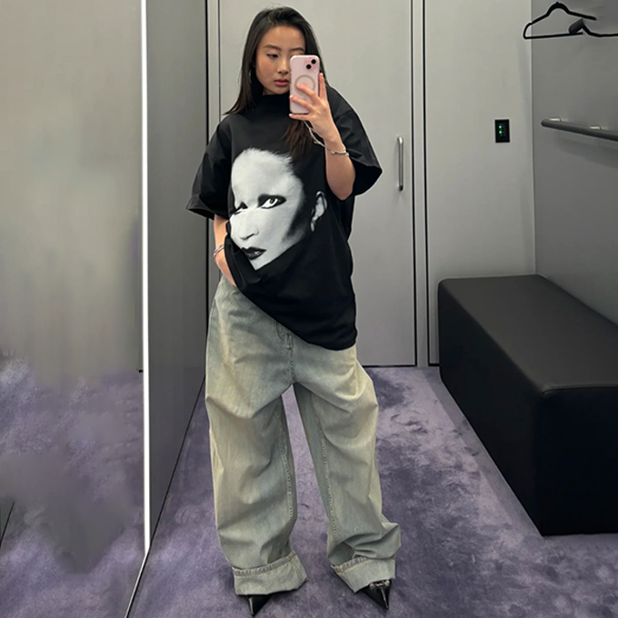 9a+ quality balenciaga mina print t shirt